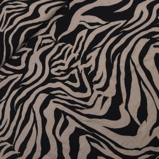 Viskosejersey - Zebra - hellbraun schwarz