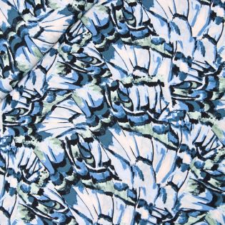 Tencel - abstrakte Blume - blau