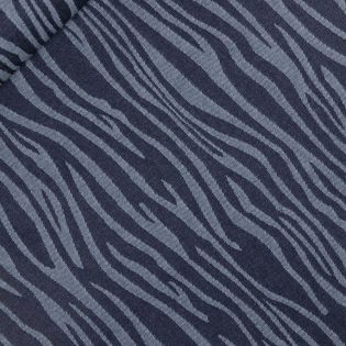 Jeans - Jacquard - vorgewaschen - Zebra - blau