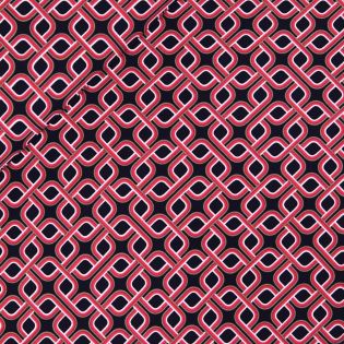 Viskose - Twill - 2D Labyrinth - schwarz