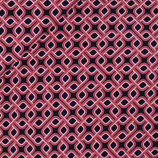 Viskose - Twill - 2D Labyrinth - schwarz