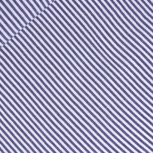 Polyester - Leinenoptik  - Streifen - blau - weiß