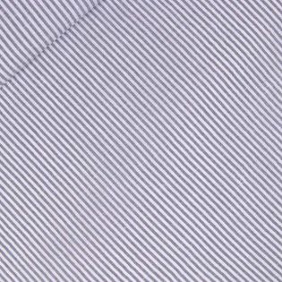 Polyester - Leinenoptik  - schmale Streifen - grau - weiß