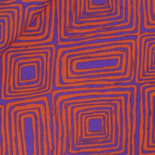 Viskose - Geometrisches Pinselmuster - orange - lila 