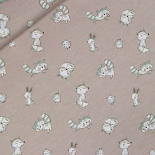 Bambus - Baumwolljersey - Fuchs- Hase - Eule 