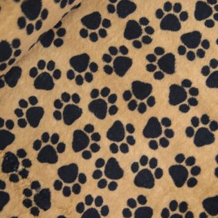 Wellnessfleece - Hundetatzen - braun