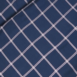 Baumwolle - Lurex - Karo - marine