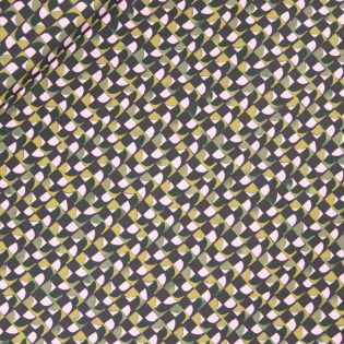 Baumwollstretch - Retro 1 - grün - rosa