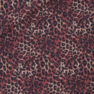 Baumwolle - Leo - bordeaux - schwarz - beige