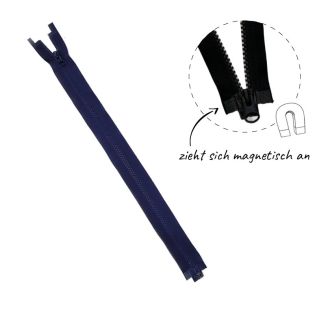 Reißverschluss - magnetisch - ZIPPLY  - 40cm - teilbar - blau 