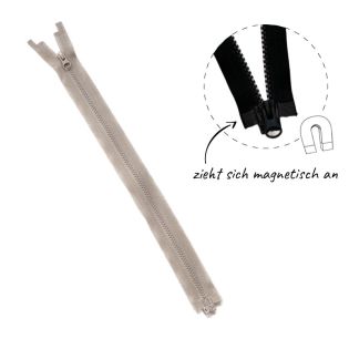 Reißverschluss - magnetisch - ZIPPLY  - 60cm - teilbar - beige 