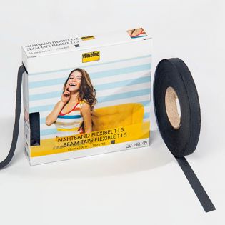 Nahtband - flexibel - 15 mm - grau