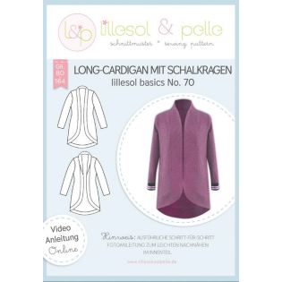 Schnittmuster - Lillesol & Pelle - Lillesol Basics  No. 70 - Long Cardigan mit Schalkragen