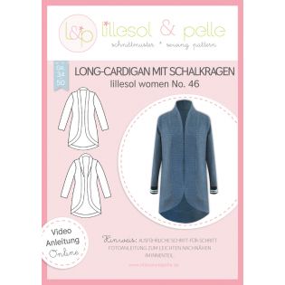 Schnittmuster - Lillesol & Pelle - Lillesol Women No. 46 - Long - Cardigan mit Schalkragen 