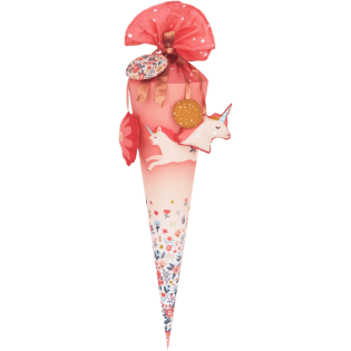 Baumwoll - Popeline - Panel - Schultüte - Einhorn - rosa