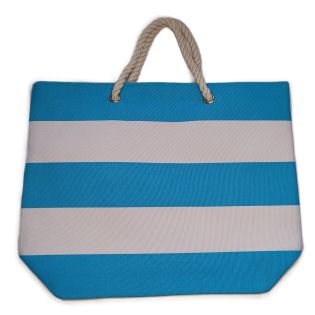 Strandtasche - türkis-weiß