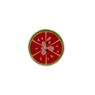 2-Loch-Knopf - 25 mm - Blutorange - rot-rosa-grün