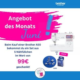 JUNIANGEBOT - brother - innov-ís A50 + 5 Nähfüßchen gratis
