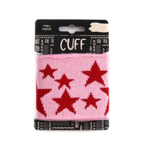 Strickbündchen - Cuff - Stern - rosa-rot