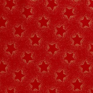 Baumwolle - Weihnachten - Sterne - Spray-Optik - rot - gold
