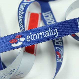 Webband - Unikat - blau/weiß