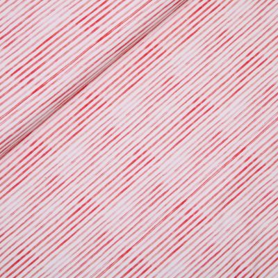 Baumwolljersey - Maritim - Streifen - rot - weiss
