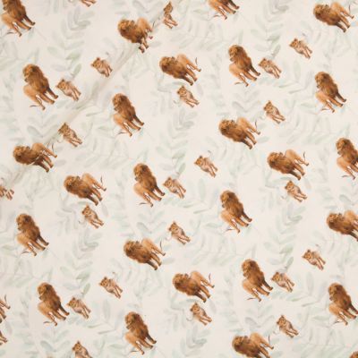 Baumwolljersey - Löwen König - beige