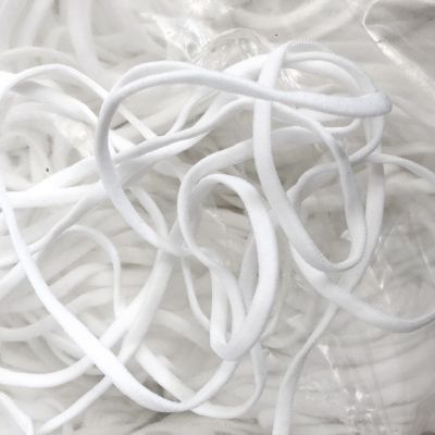Gummiband - flach - 5 mm breit - weiß