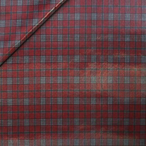 Regenjackenstoff - kariert - Wolle rot-schwarz