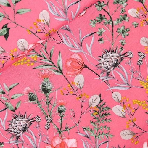 Baumwolle - Gütermann - Natural Beauty - Frühlingswiese - rosa - pink
