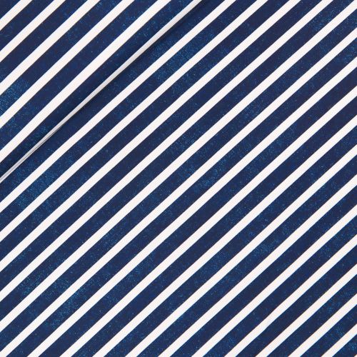 Viskosejersey - Streifen - jeansblau - weiss