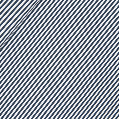 Baumwolljersey - feiner Streifen 0,5cm - marine - weiss