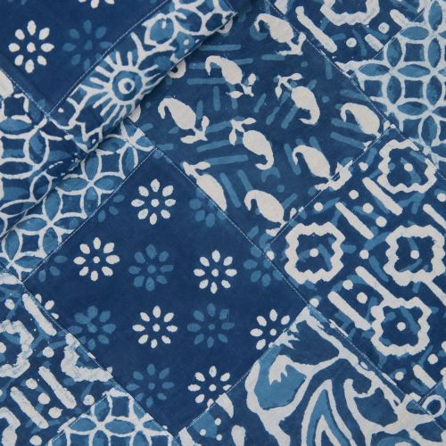 Baumwolle - Batik - Patchwork - jeansblau
