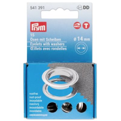 Prym - 15 Ösen mit Scheiben - Ø14 mm - Vario Creative Tool - silber