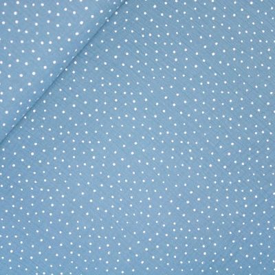 Baumwoll - Musselin - Doube Gauze - Little Dots - blau