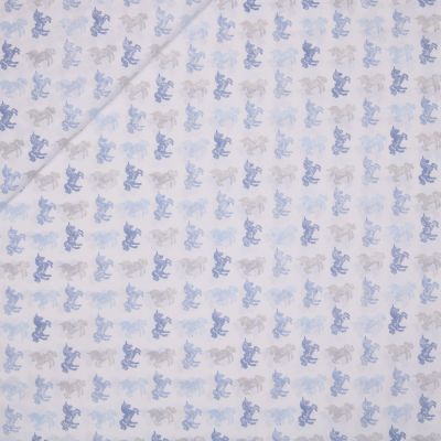 Baumwolle - Baby Boom - Einhörner - blau