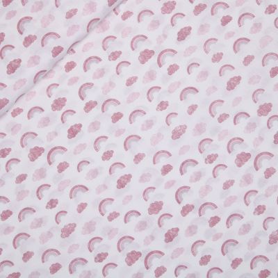 Baumwolle - Baby Boom - Regenbogen - rosa - weiß