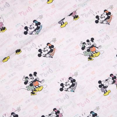 Baumwolle - Mickey und Minnie - sweet - weiß