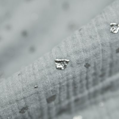 Baumwoll - Musselin - Flake Drops - grau