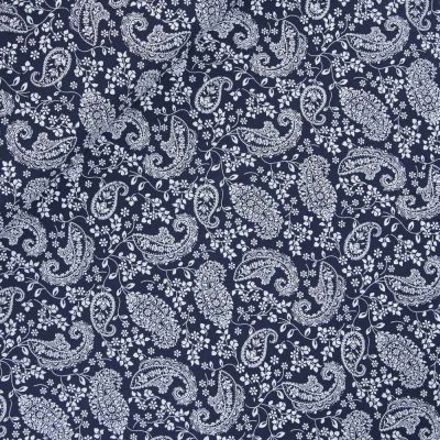 Baumwoll - Musselin - Paisley - blau