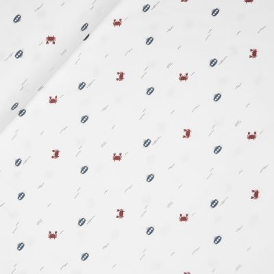 Baumwolljersey - Baby Naturals - Mini-U-Boot - maritim - creme