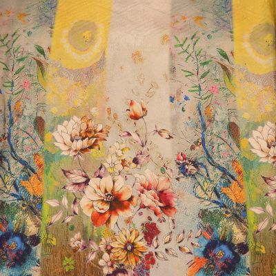 Viskose - Premium - Panneaux Druck - Herbstblume - orange