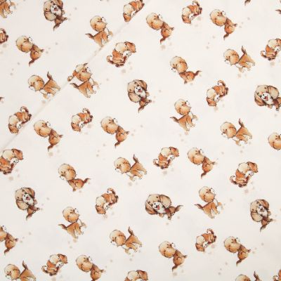 Baumwolljersey - kleiner Hund - beige