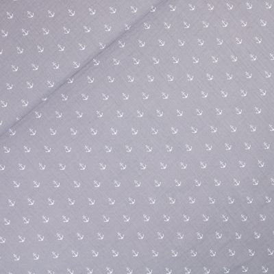 Baumwoll - Musselin - Double Gauze - Anker - grau