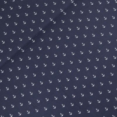 Baumwoll - Musselin - Double Gauze - Anker - blau