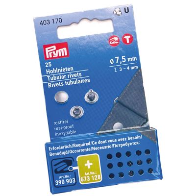 Prym - 12 Hohlnieten - Ø 9 mm/ Stärke 6-9mm - Vario Creative Tool